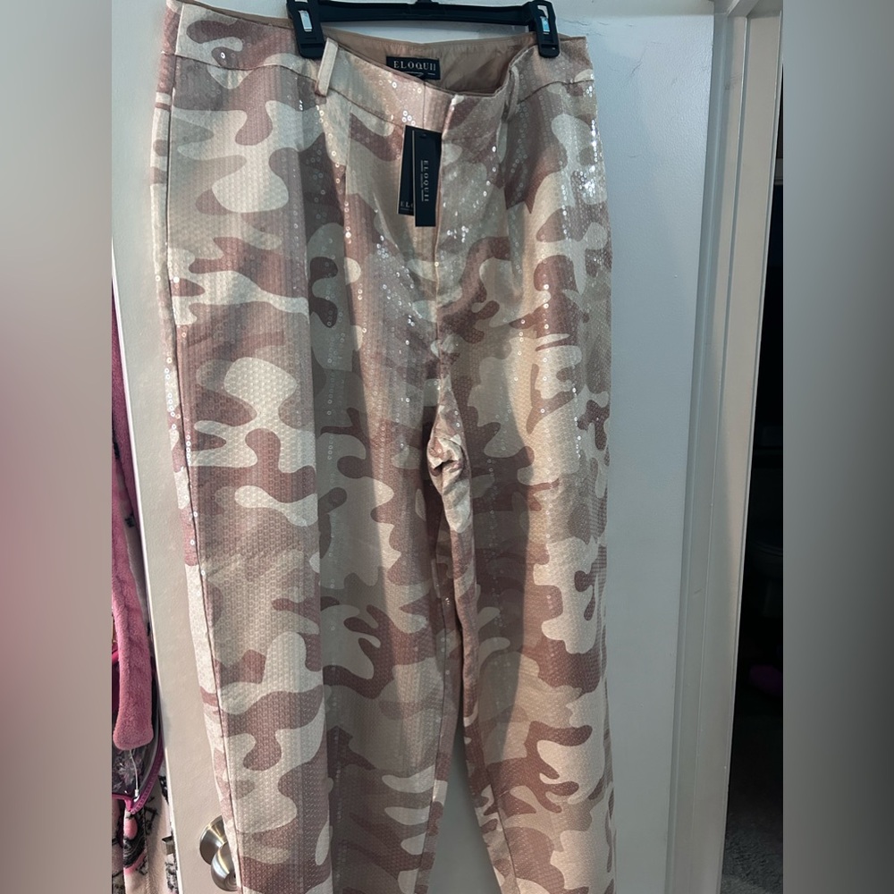 Sequins fatigue high wasted pants